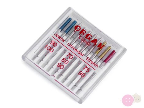 Háztartási varrógétű- Jeans 90;100, Universal 70;80;90, Stretch 75;90 Organ 