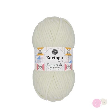 Yumurcak plüssfonal 011-törtfehér-zsenília fonal