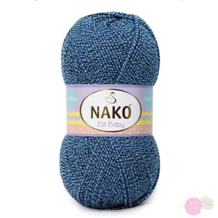 Nako Elit baby bolyhosodásmentes fonal 21350 - Kék melír 