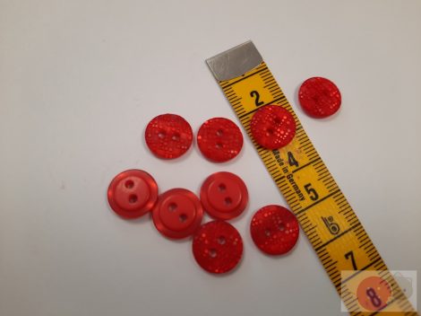 ariel 12 mm lézer vágott piros gomb