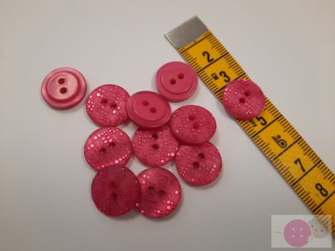 ariel 15 mm lézer vágott pink gomb