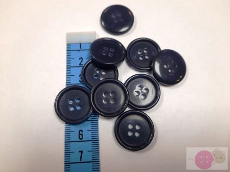 Roland sötétkék négy lyukú műanyag gomb 24"