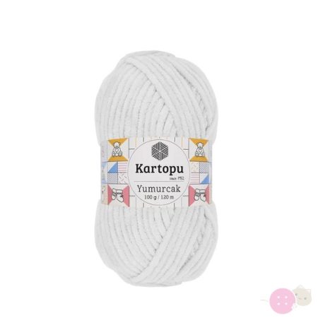 Yumurcak plüssfonal 010-fehér-zsenília fonal