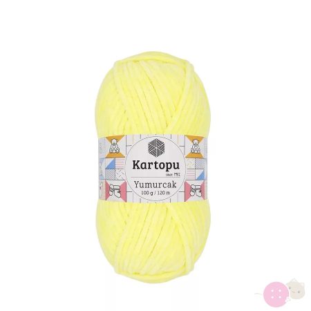 Yumurcak plüssfonal zsenília fonal K333 - Sárga 