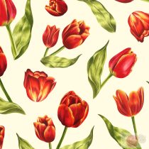   Digitális nyomtatású pamut puplin-md065-1-tulipán-drapp alapon